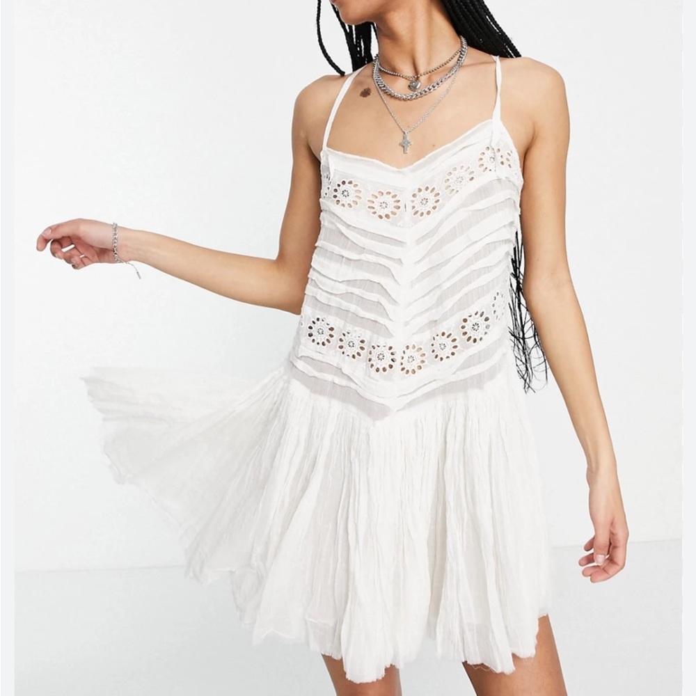 NWT Free people annelise eyelet cami dress in white